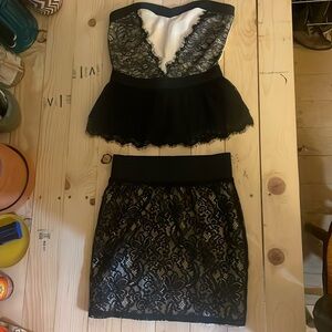 Bustier skirt mini skirt set